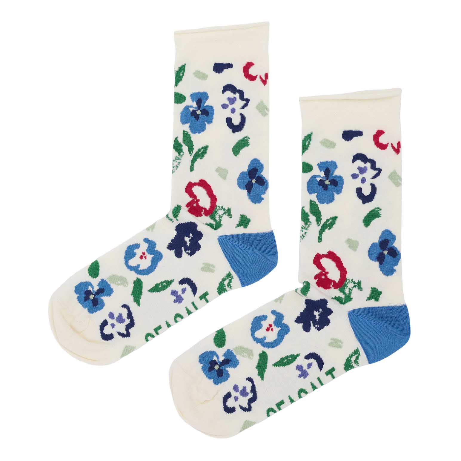 Seasalt Cornwall Bamboo Arty Socks - Arty Pansy Chalk